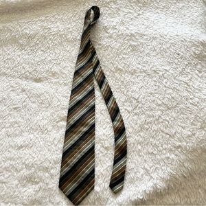 5 for $25! Bergamo Brown and Black Stripe Tie